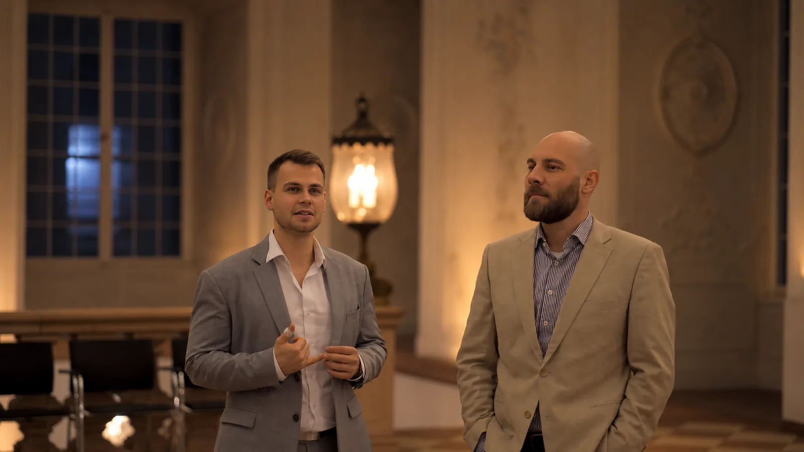 Christoph Billmaier im Gespräch beim Abend im Schloss